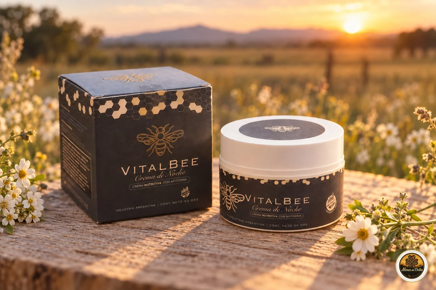 Crema de Noche VitalBee en una escena de campo